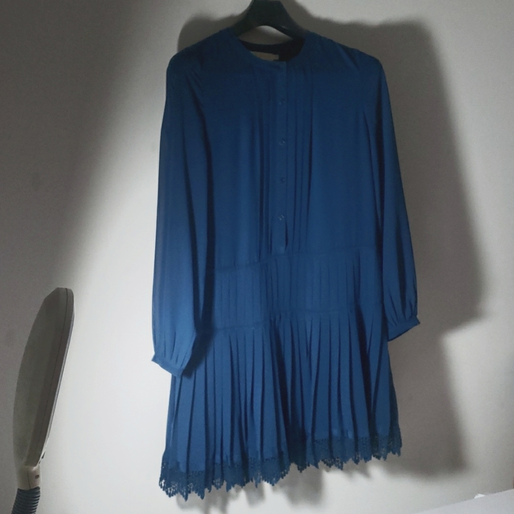 Tory Burch Blue Pleated Dress